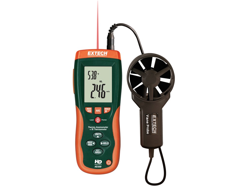 Extech HD300 CFM/CMM Thermo Anemometer IR Thermometer