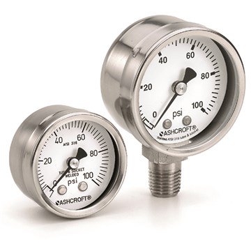 Ashcroft 1008S/SL Pressure Gauges - Type (Pressure): Compound (Vacuum ...