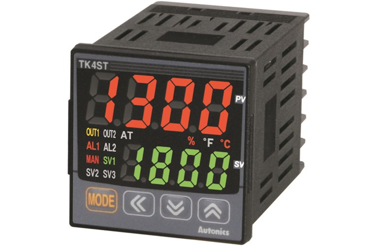 Autonics TK4SP14CN Temperature Controller, 1/16 DIN, 11pin, 1 Alarm, Current or SSR Drive