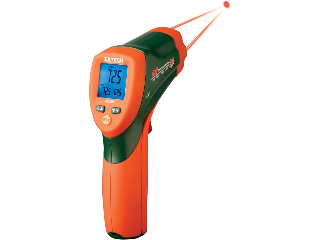 Extech 42509 IR Thermometer Dual Laser with Color Alert | TEquipment.NET