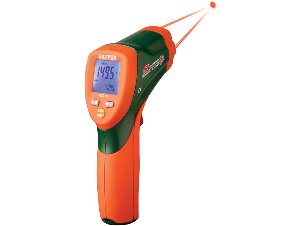 Extech 42512NIST Dual Laser InfraRed Thermometer with NIST