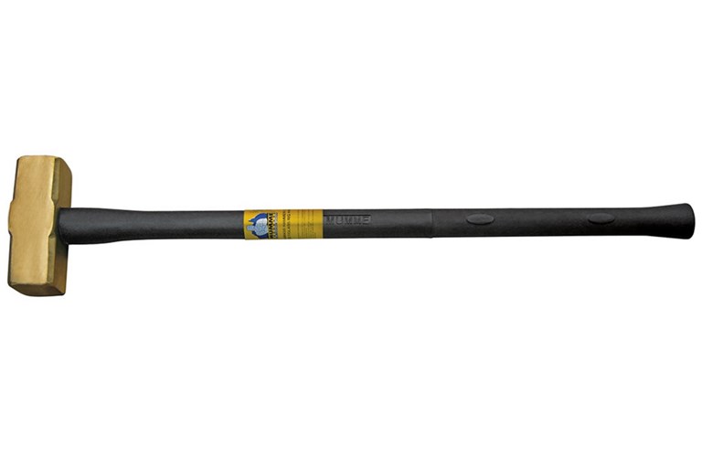 Klein Tools 7HBRFRH10 Brass Sledge Hammer Fiberglass Rubber Grip