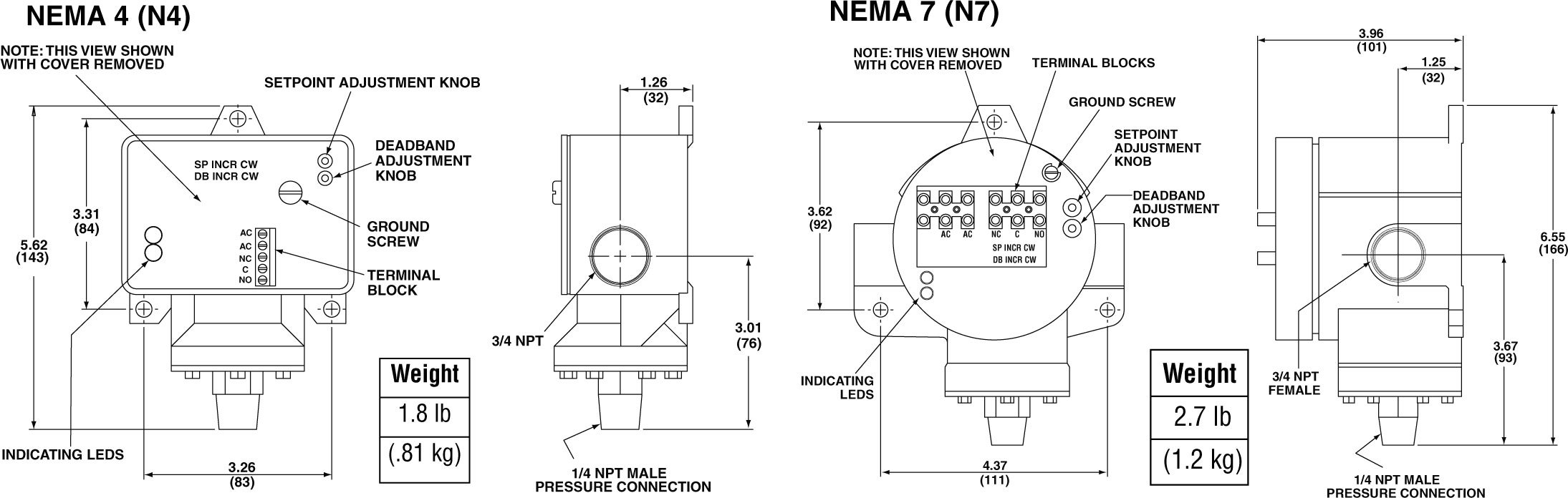 Ashcroft NPA NPI Series Pressure Switches Type (Pressure) Gauge