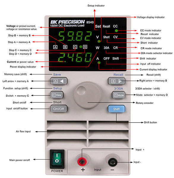 B&K Precision 8540 - 150W DC Electronic Load | TEquipment