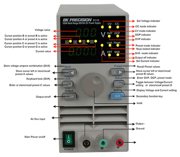 BK Precision 9110 60V/5A/100W Multi Range DC Power Supply | TEquipment