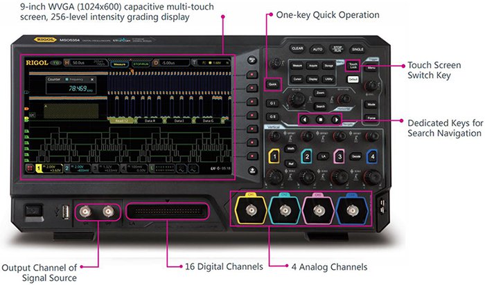 Rigol MSO5354 - Four Channel, 350 MHz Digital / Mixed Signal